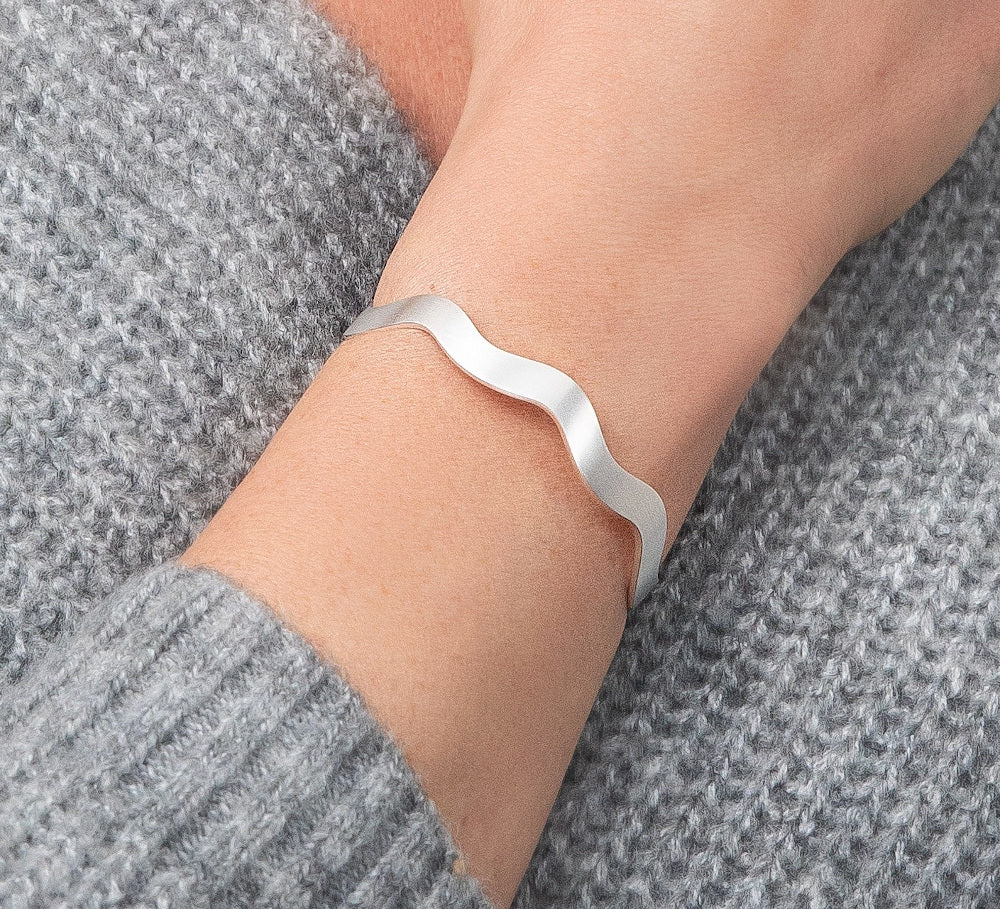 Armreif Ocean Waves| Silber 925 mattiert