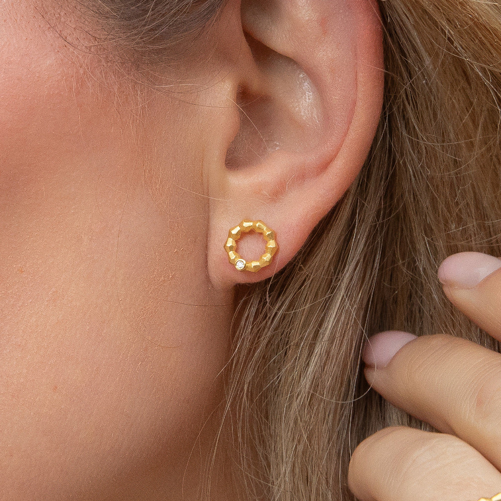 Ohrstecker Golden Circle | Silber 925 vergoldet