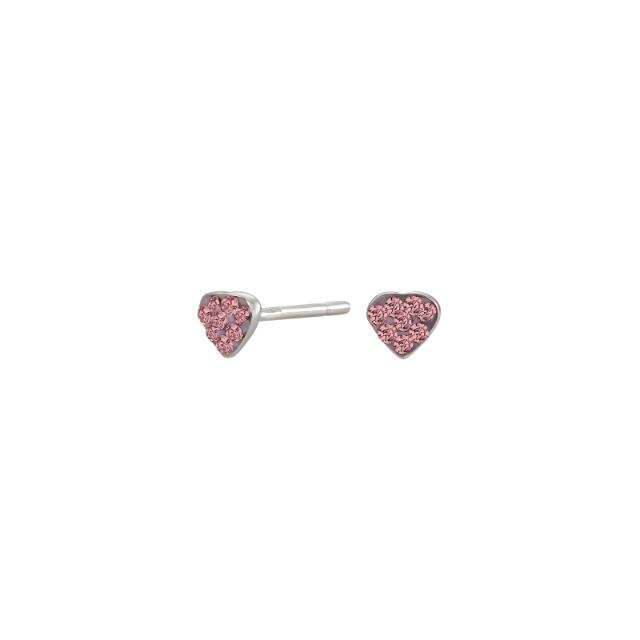 Ohrstecker | mit rosa Herz aus Zirkonia