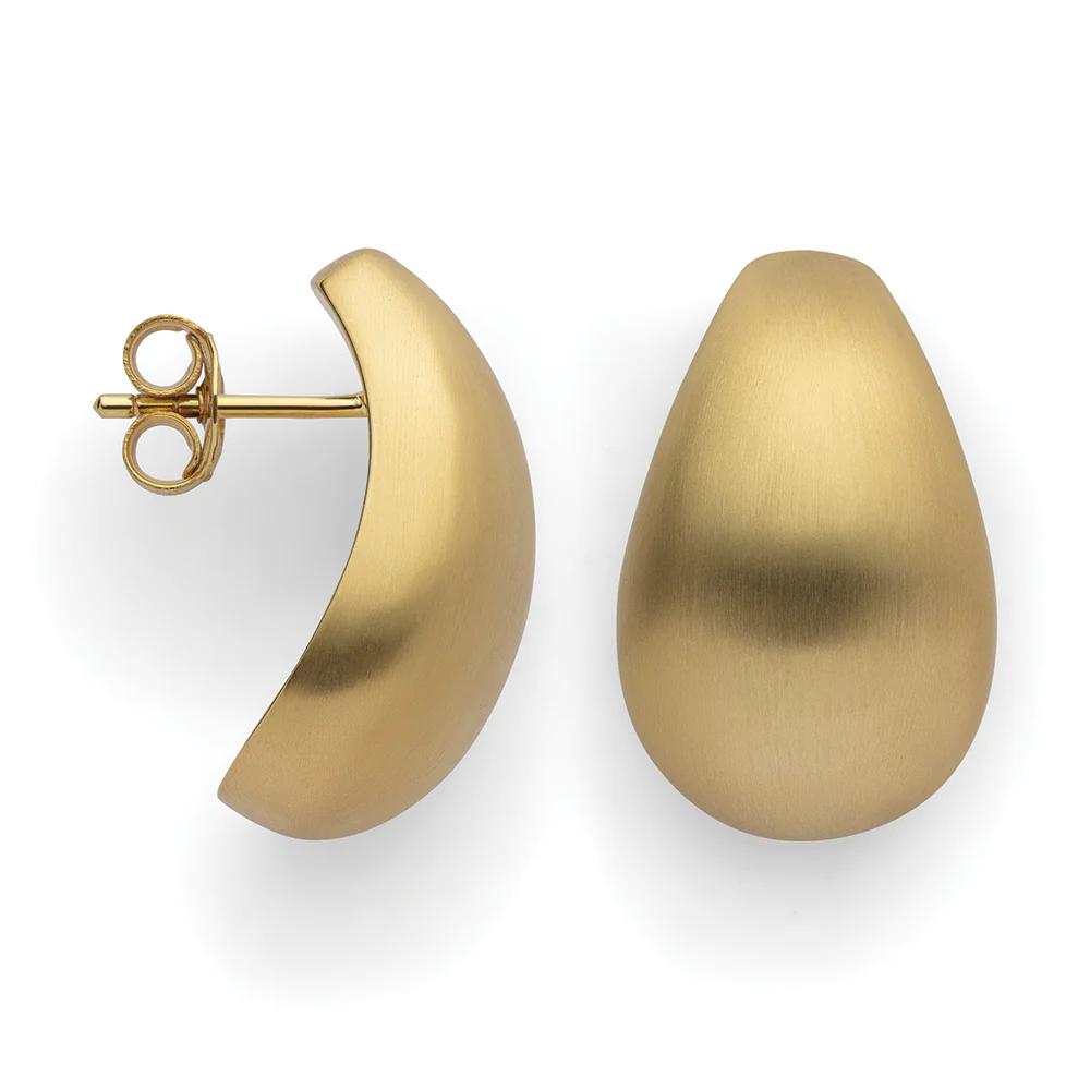 Ohrstecker Chunky Love | Silber 925 vergoldet matt 