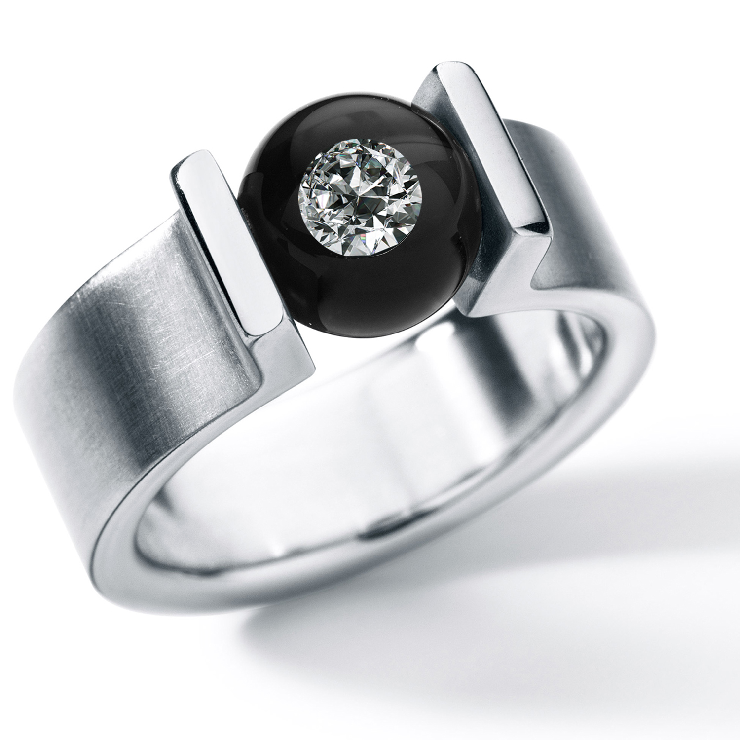Diamantring DIAMONDS IN GLASS | Edelstahl 