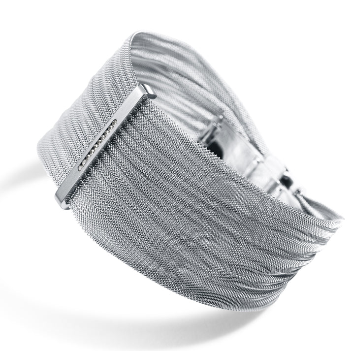 Armband Milanese mit 10 Diamanten | Edelstahl 