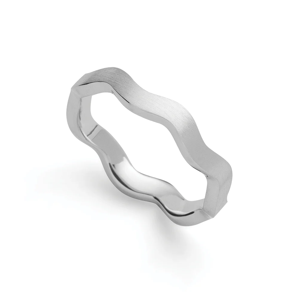 Ring Ocean Waves | Silber 925  mattiert