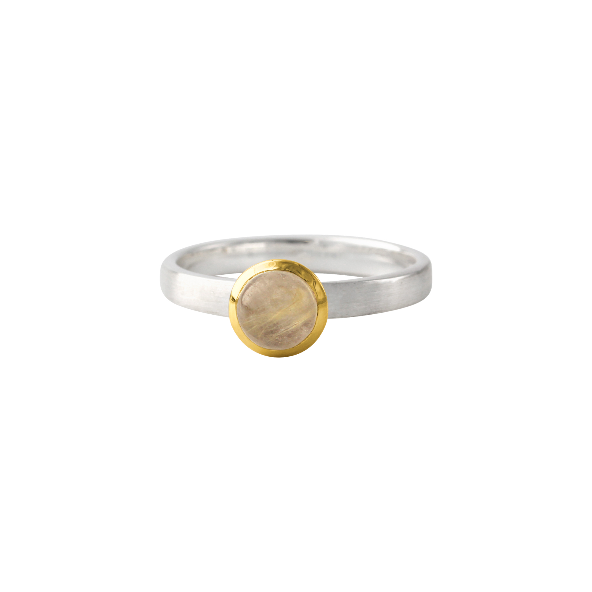 Ring Silber, mit Goldrutilquarz