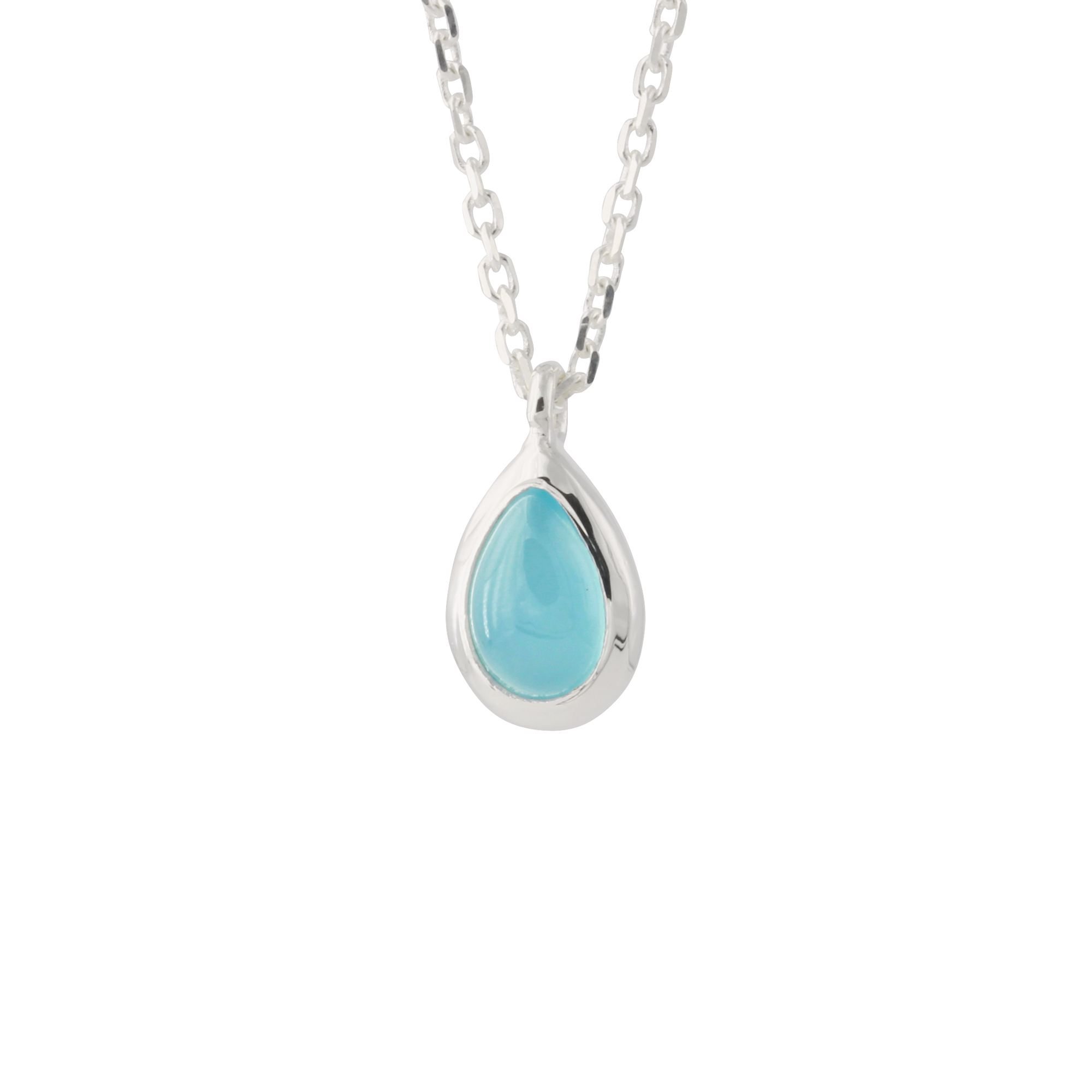 Collier Silber, Fine Drops, mit Chalcedon