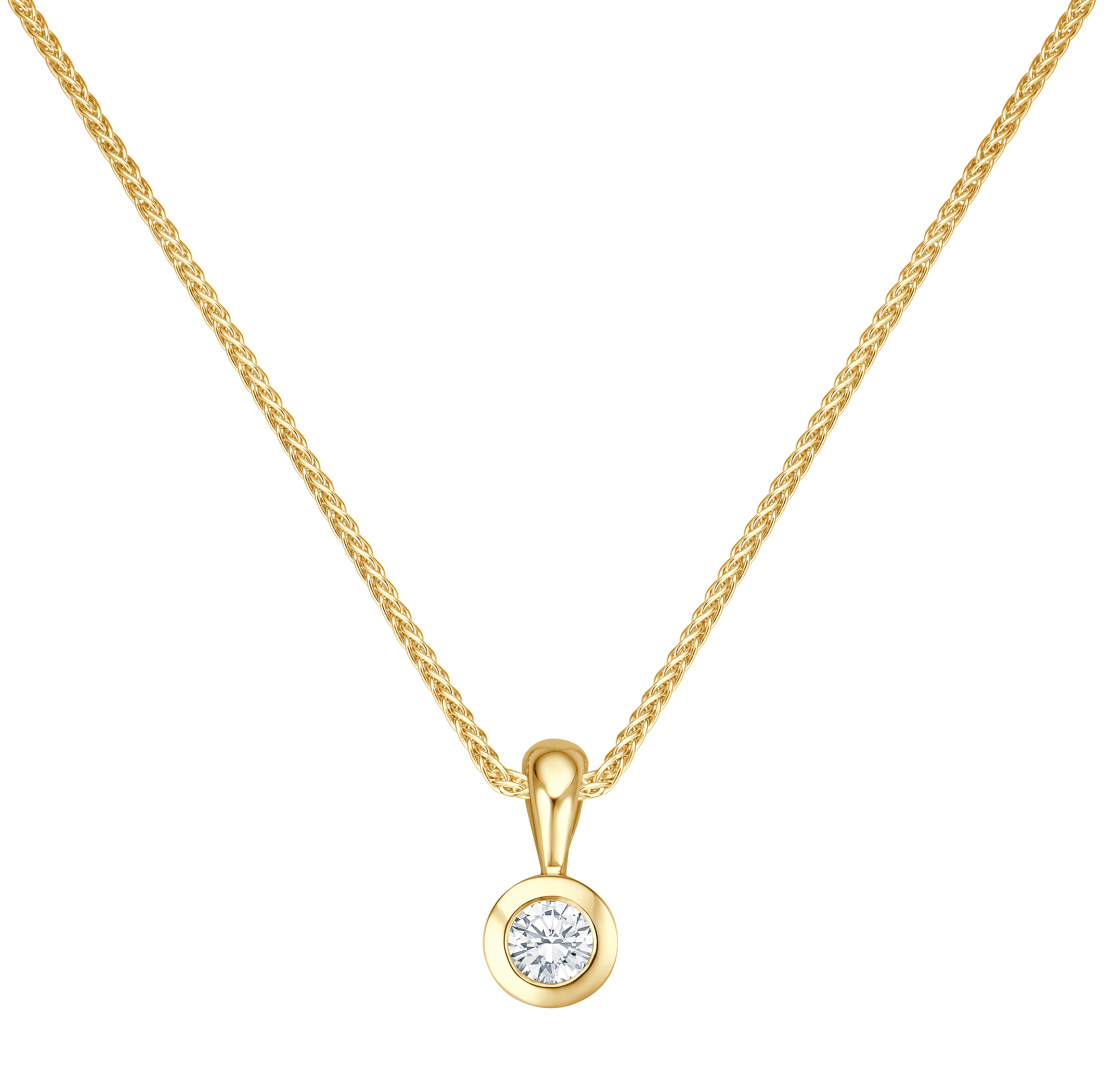 Collier mit Brillant-Anhänger | Gelbgold 585