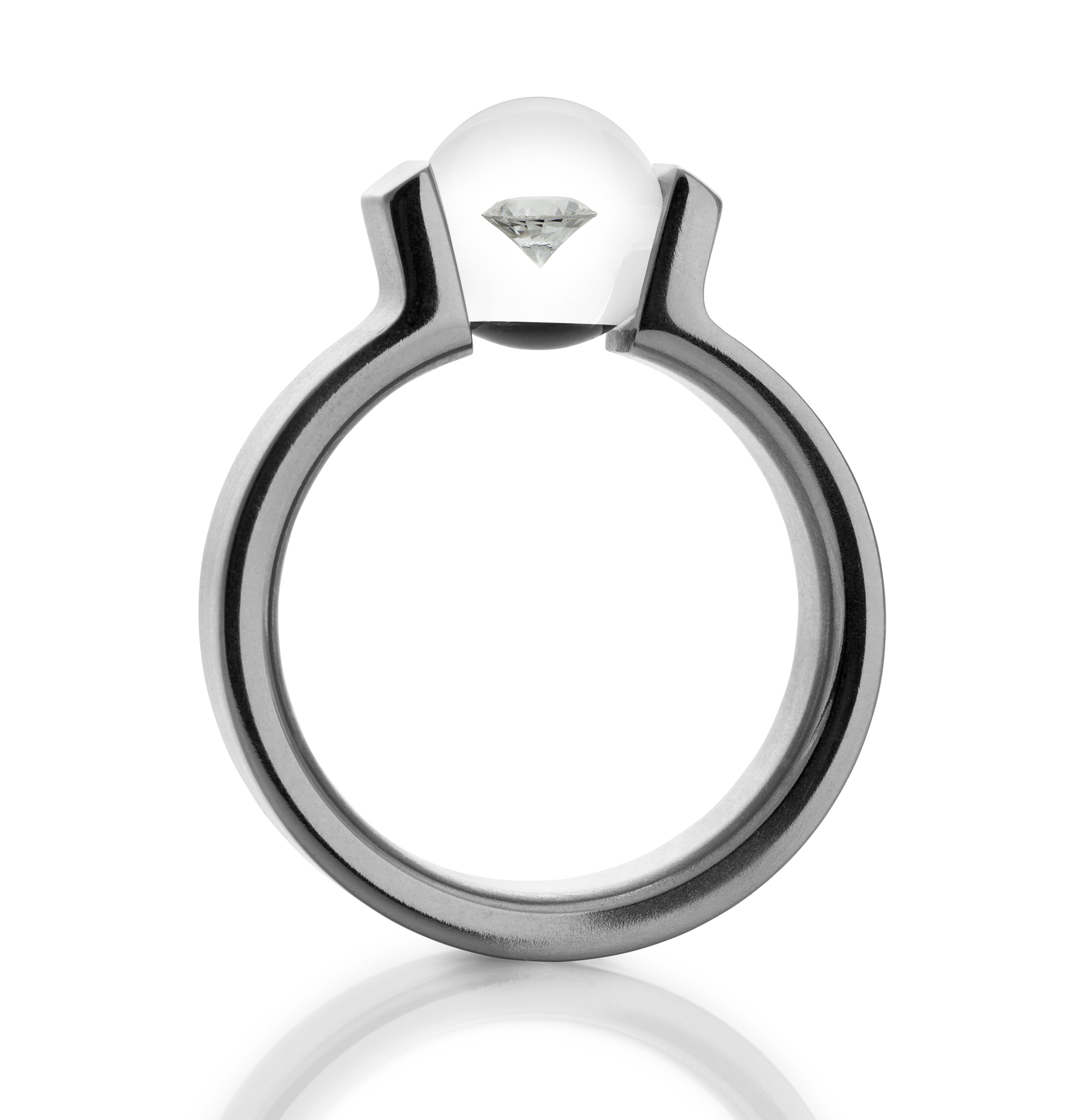 Diamantring DIAMONDS IN GLASS | Edelstahl 
