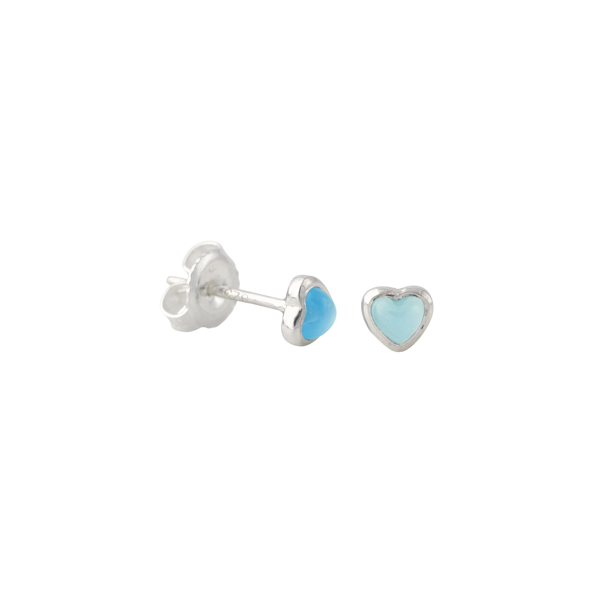 Ohrstecker Silber, mit Chalcedon Herz
