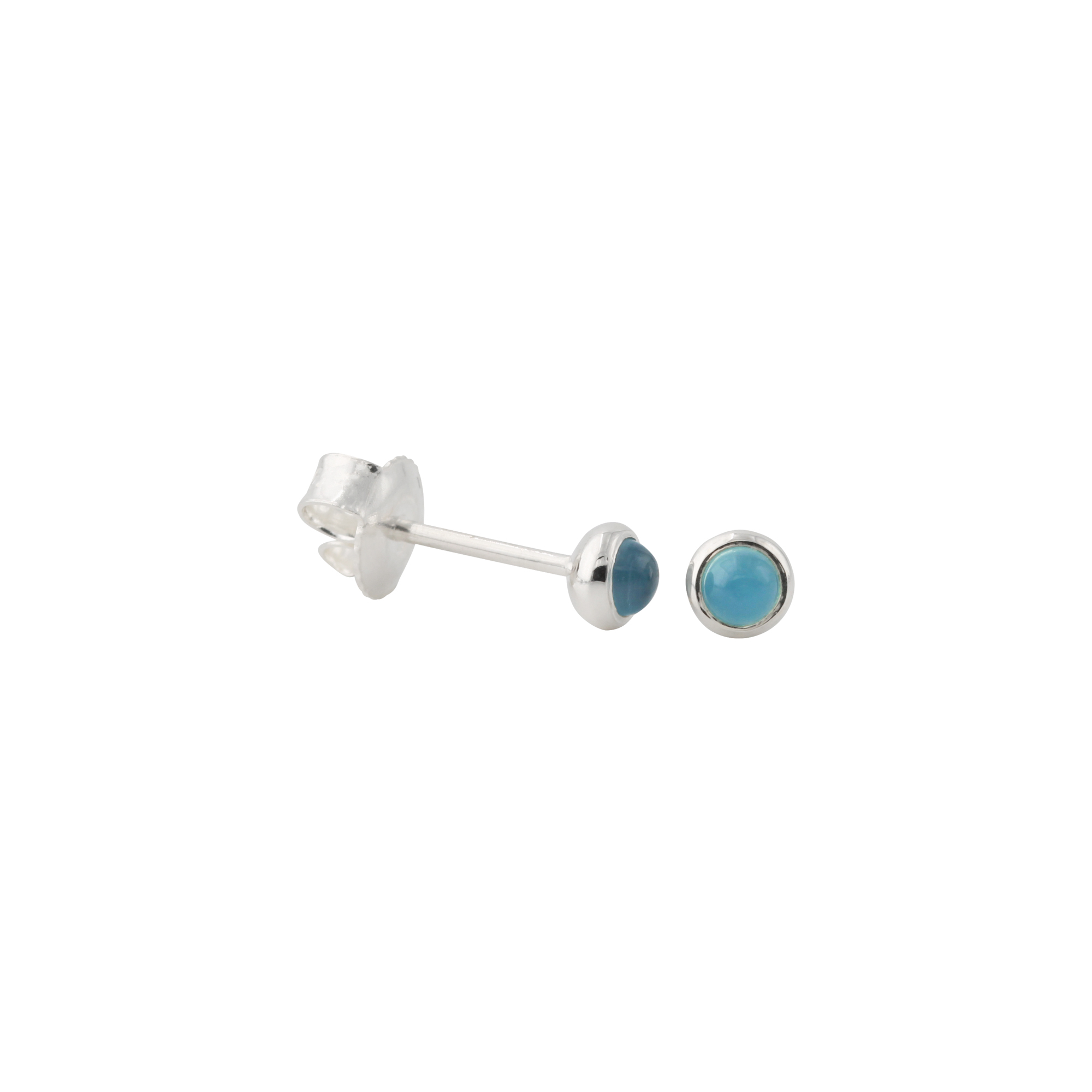 Ohrstecker Silber, mit Chalcedon