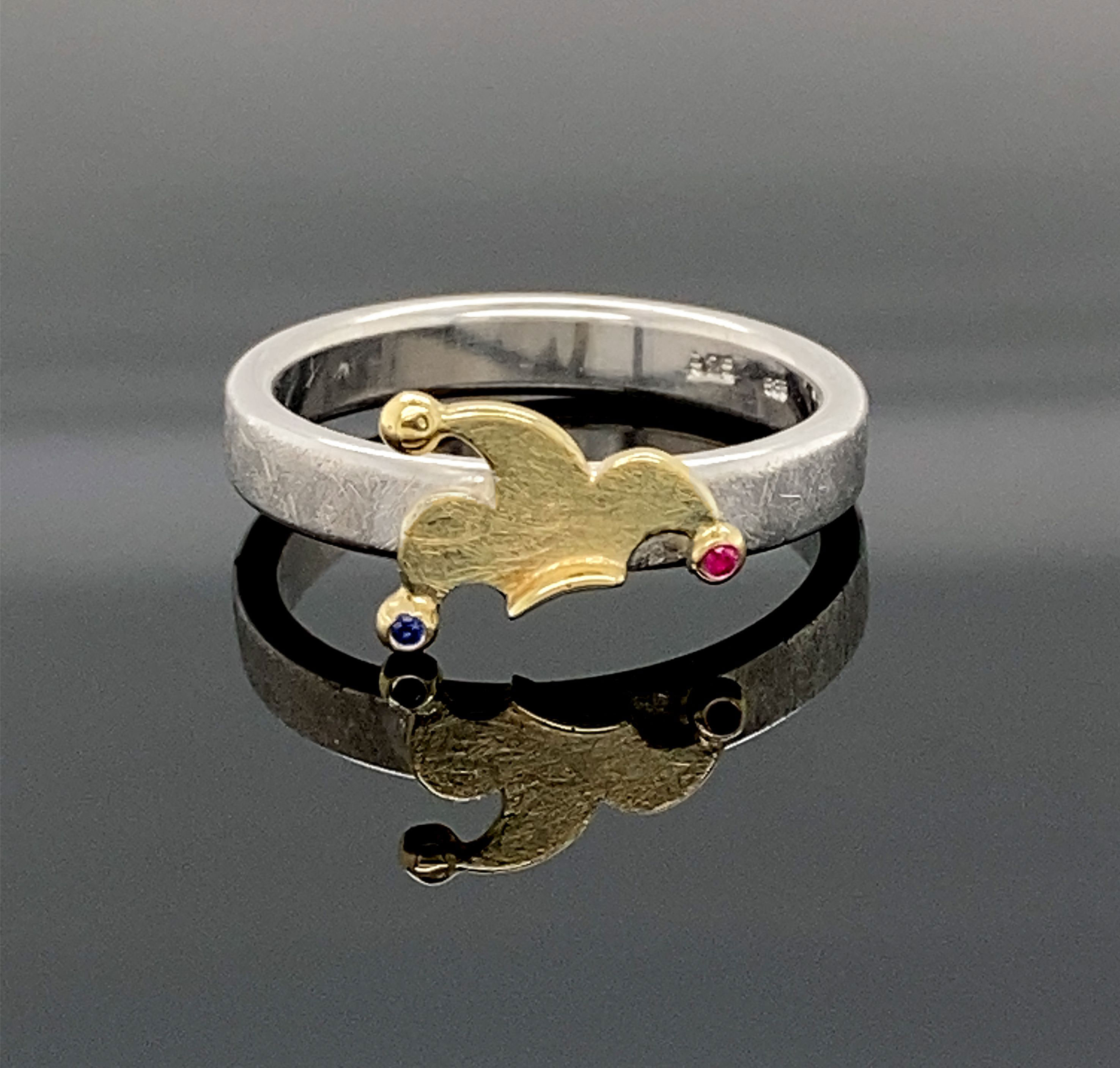Ring mit Edelsteinen | Silber 925 + Gold 585