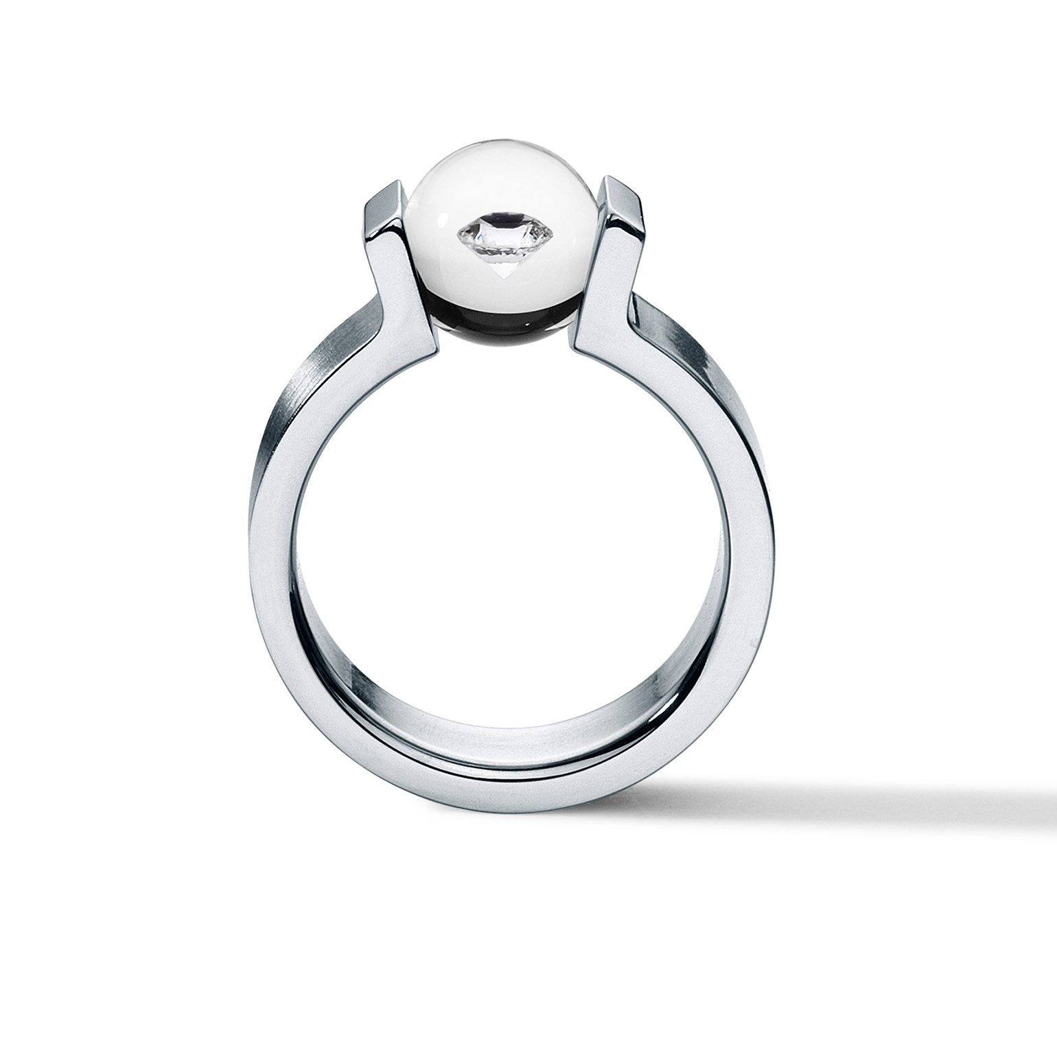Diamantring DIAMONDS IN GLASS | Edelstahl 